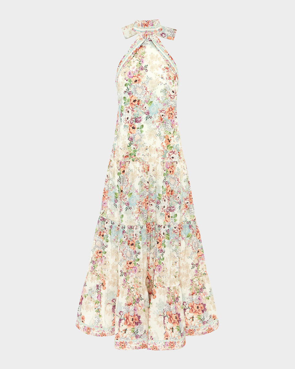 Evelyn Backless Halter Maxi Dress